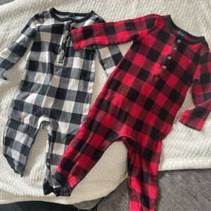 SET OF 2 ONE PIECE BUFFALO PLAID OUTFITS SIZE 18-24 MONTHS
